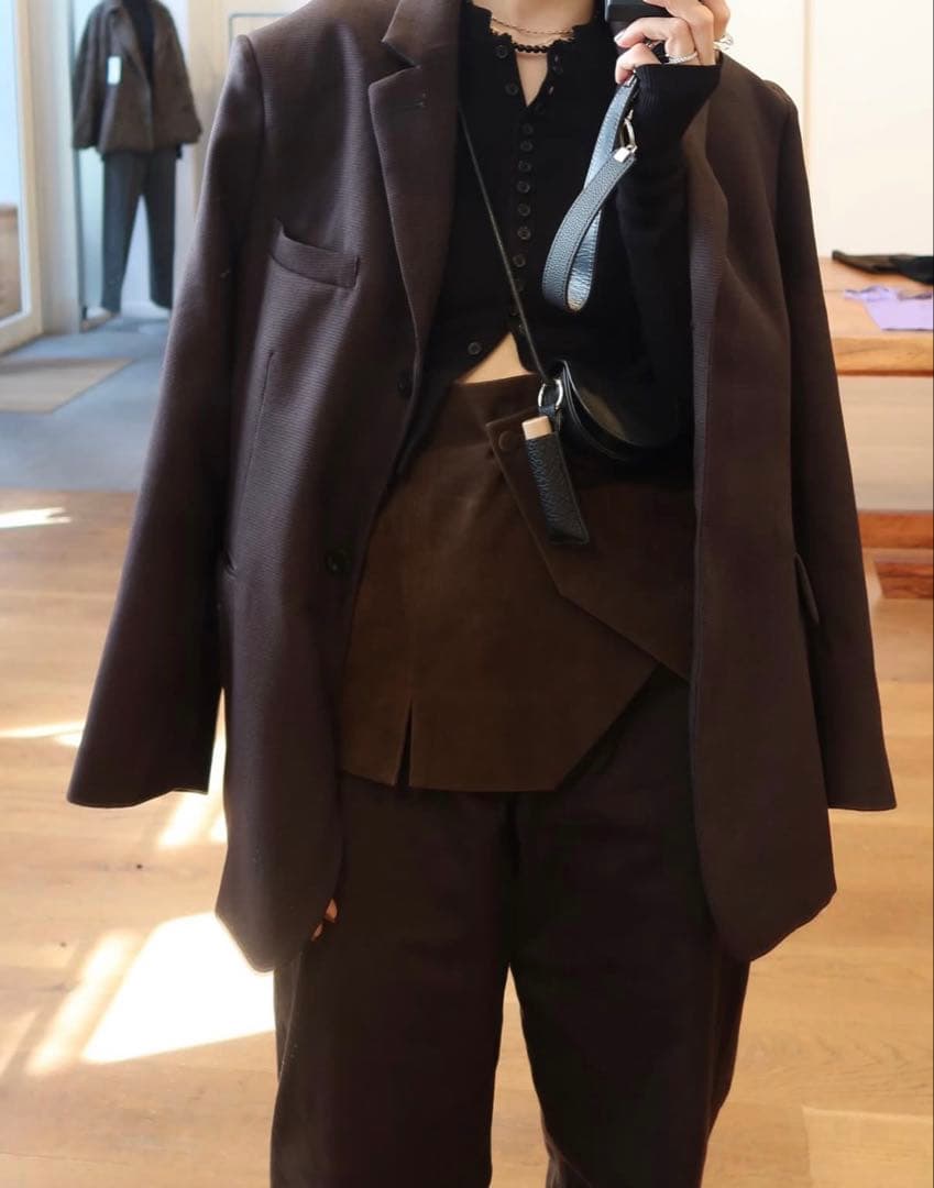 ラポドゥジェム2way eco suede bustier brown