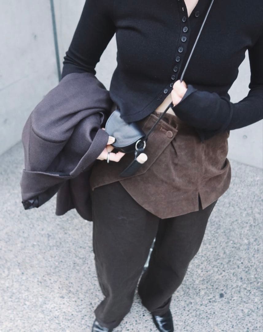 ラポドゥジェム2way eco suede bustier brown