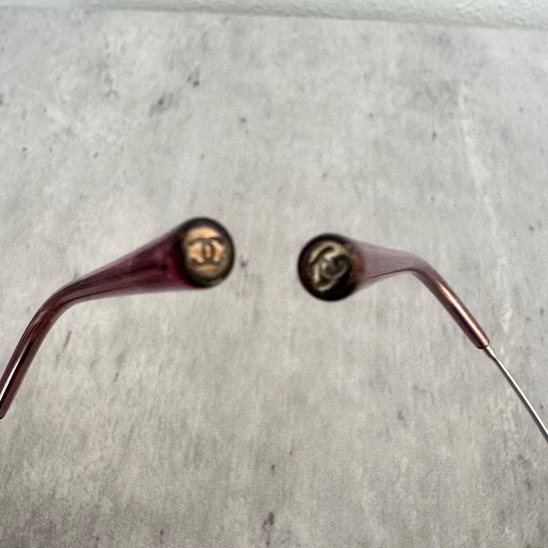 【美品】シャネル CHANEL サングラス カメリア ツーポイント カラーレンズ