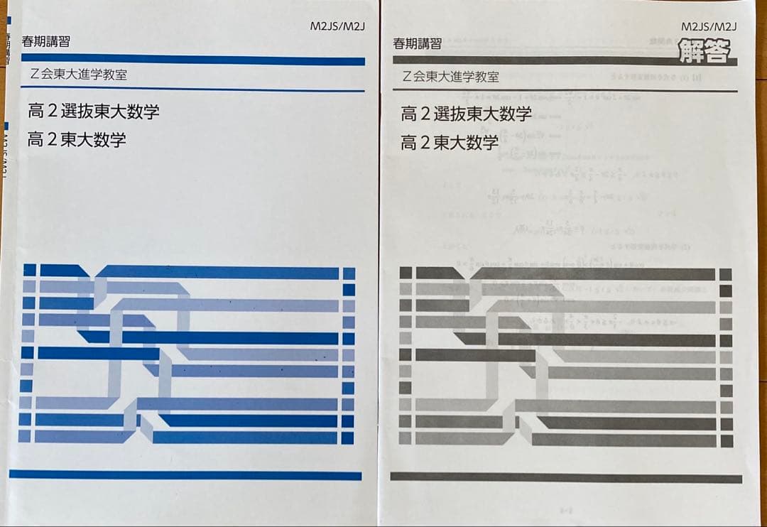 Z会東大進学教室　高2東大理系数学III、高2選抜東大数学高2数学