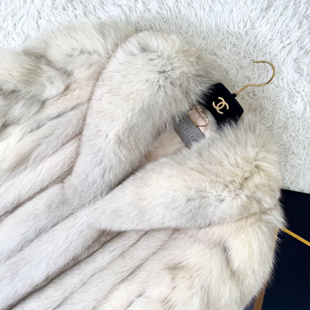 ボリューム◎JINDO×SAGA FOX/ブルーフォックス　ファーコート　本毛皮