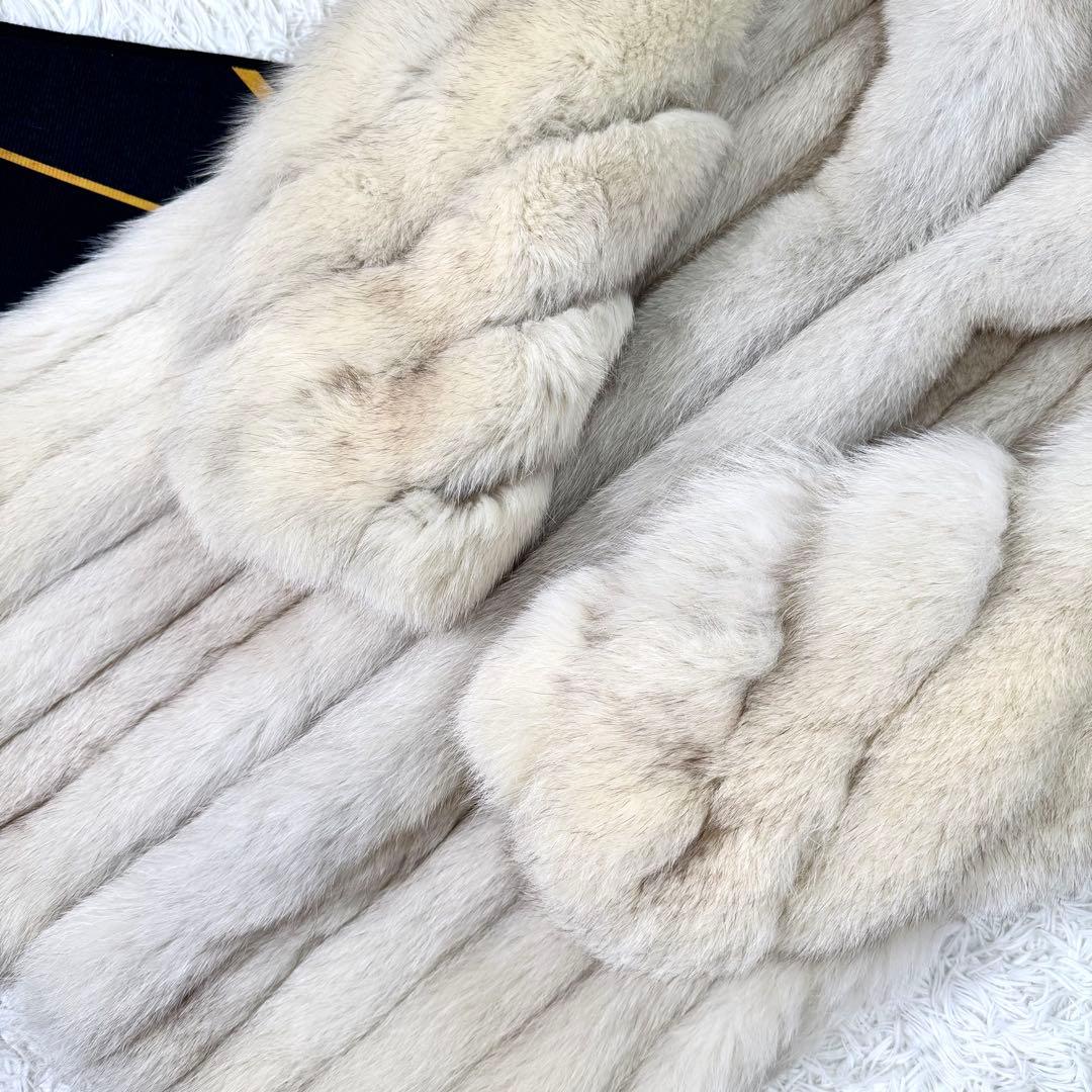 ボリューム◎JINDO×SAGA FOX/ブルーフォックス　ファーコート　本毛皮