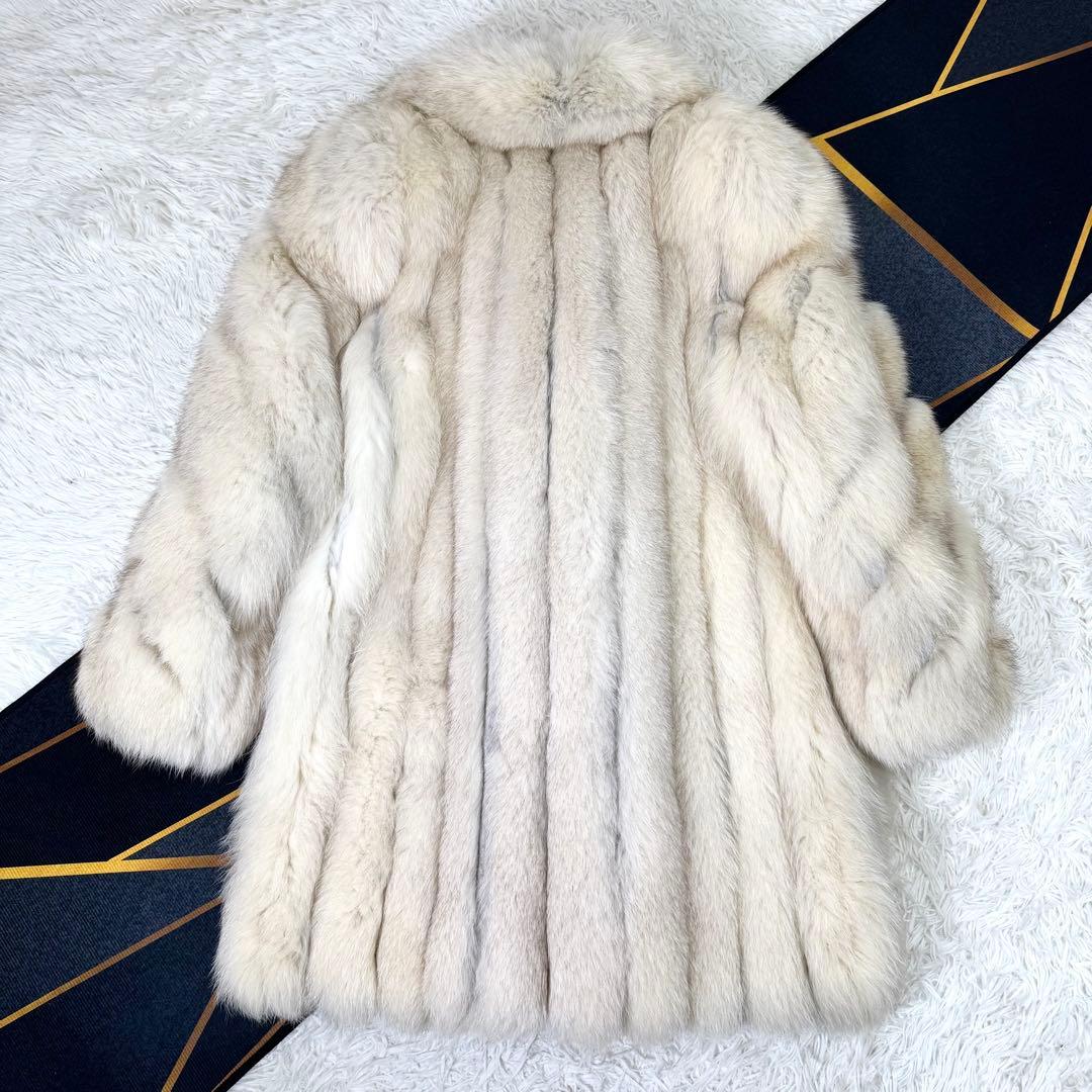 ボリューム◎JINDO×SAGA FOX/ブルーフォックス　ファーコート　本毛皮