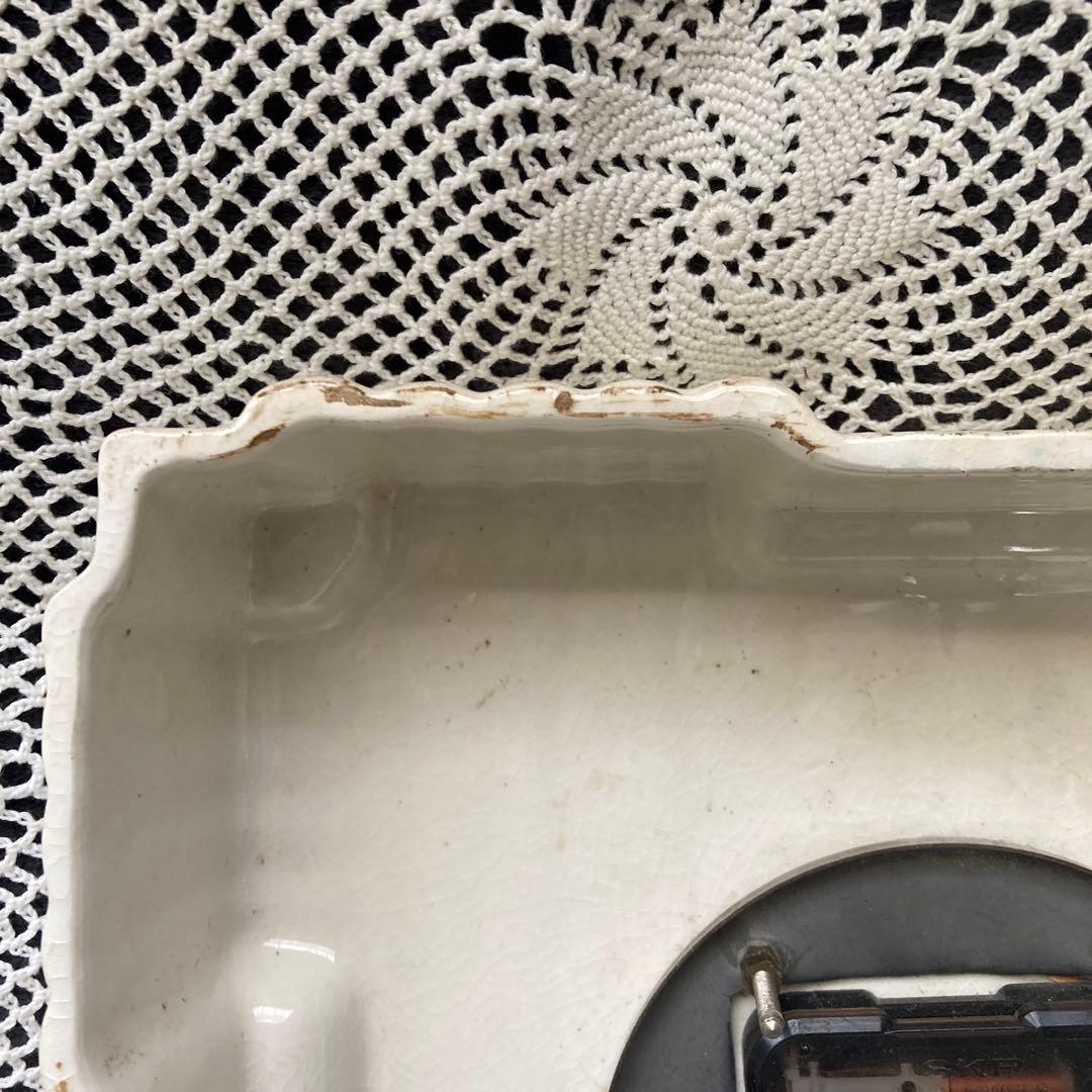 フランス アンティーク SMI社製 レトロ 壁掛け時計 ホワイト・イエロー