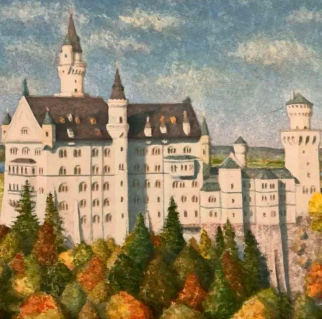 絵画・額縁・版画・山家 久幸・新品未使用・白鳥城の紅葉・美術品・インテリア・雑貨