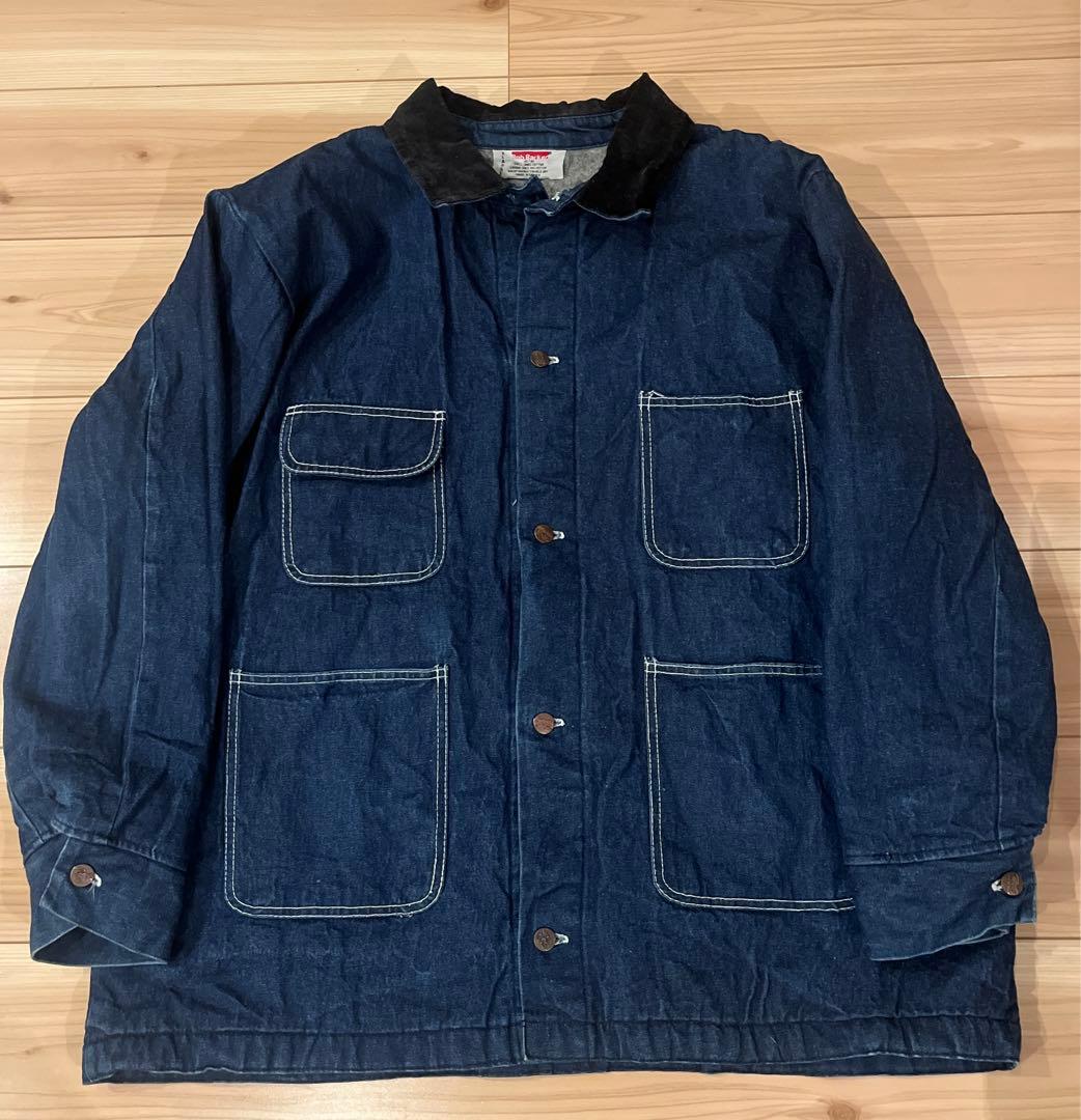 90s Bob Barker 濃紺　デニムカバーオール XL 裏地ブランケット