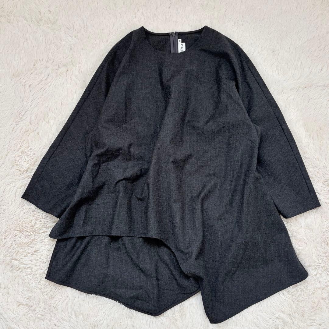 美品✨エンフォルド　ENFOLD アシンメトリーウールブラウス　シャツ　日本製