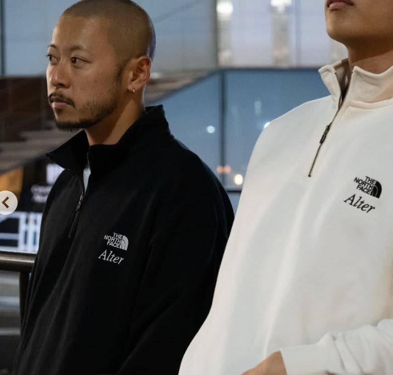 新品 ノースフェイス オルター 限定 ハーフジップ スウェット ブラック XL