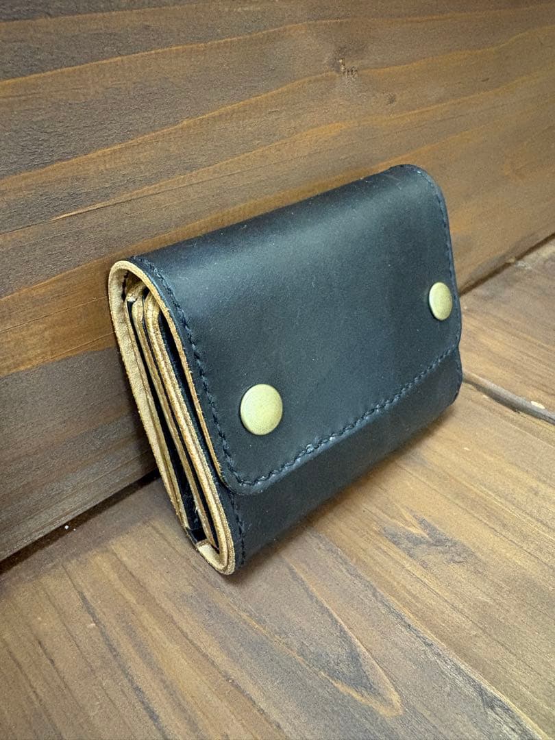 トラッカーウォレット　trucker wallet 本革ヌメ革　茶芯ブラック