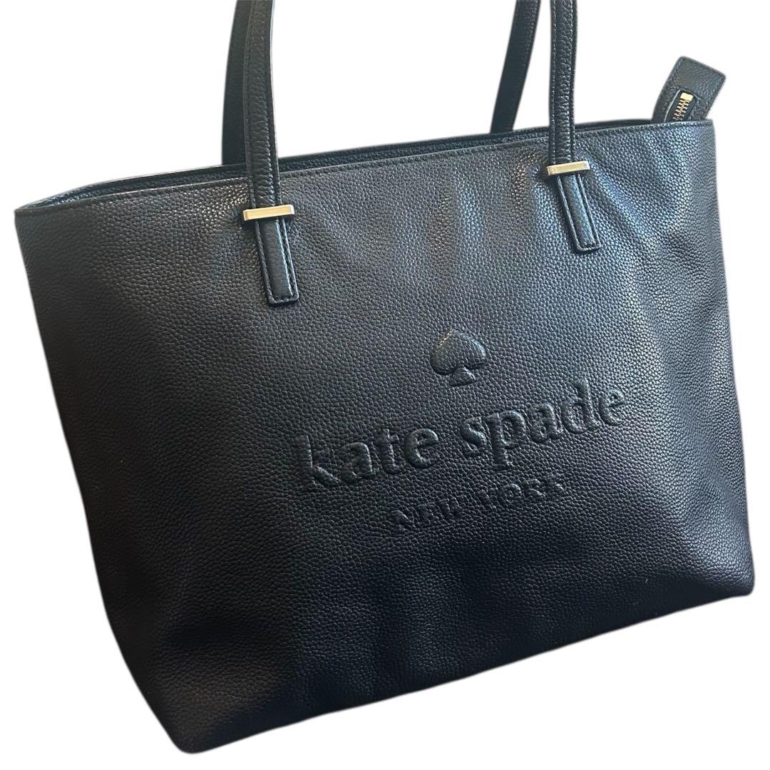 kate spade トートバッグ A4 エンボス ビジネス 黒 ブラック