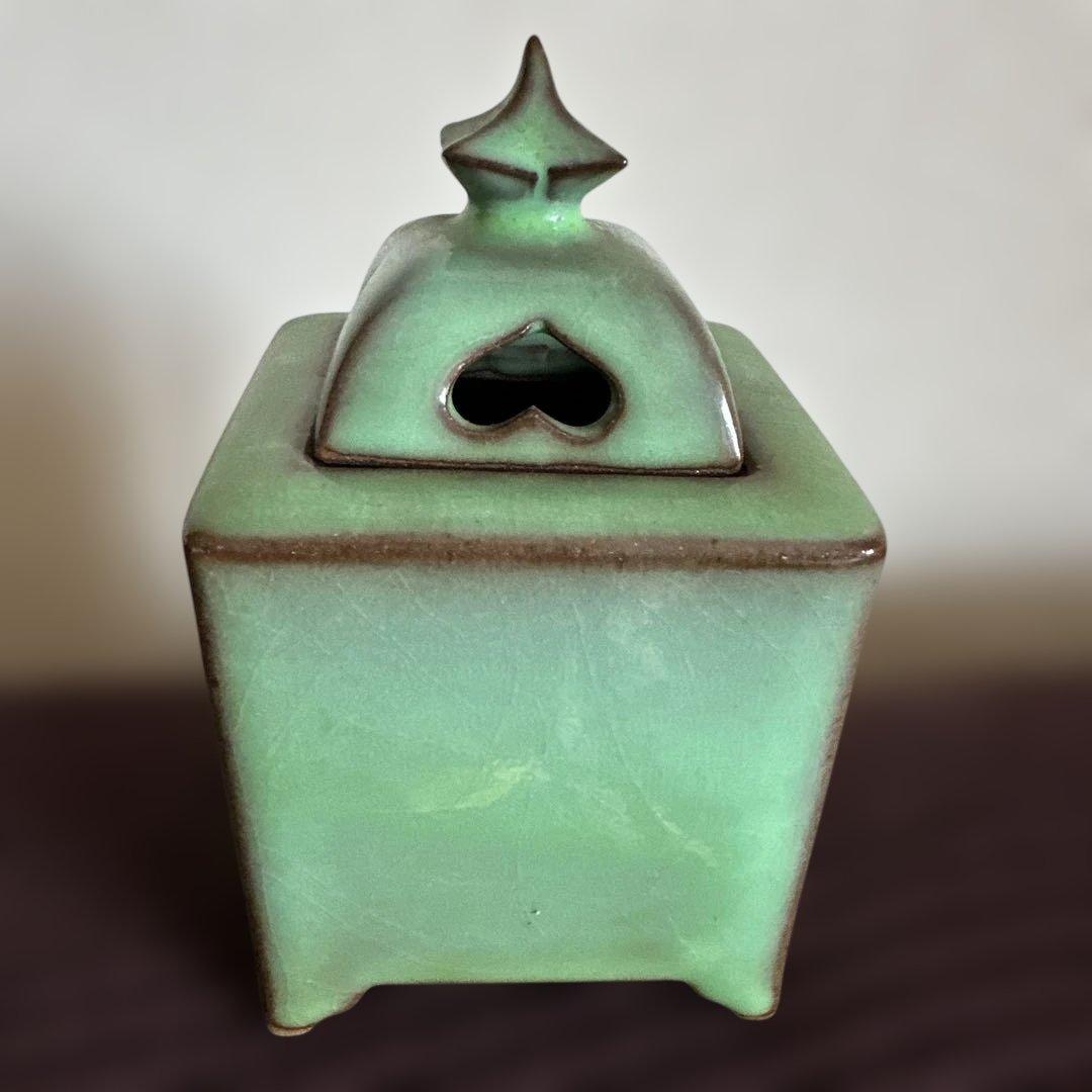 角香櫨　臥牛窯　十三代　緑釉　新品未使用品