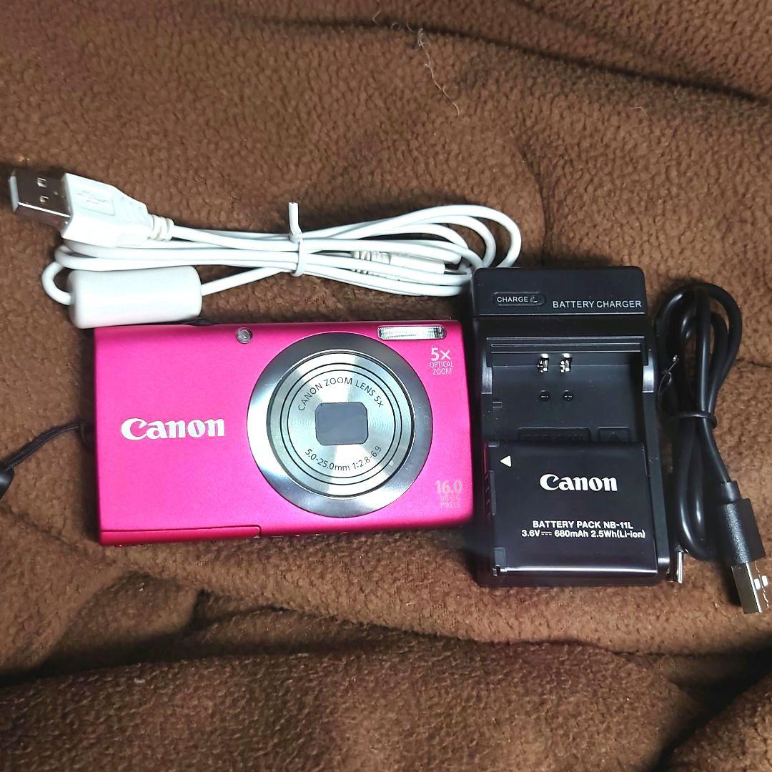 CANONパワーショット★美品PowerShotA2300レッド★デジカメ送料込
