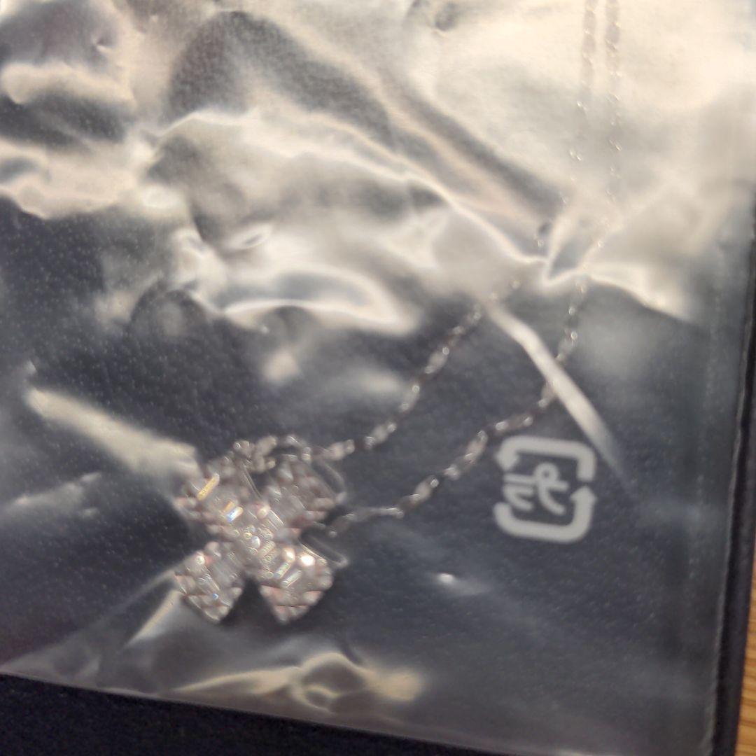 18金テーバーダイヤモンドクロスネックレス0.2ctup