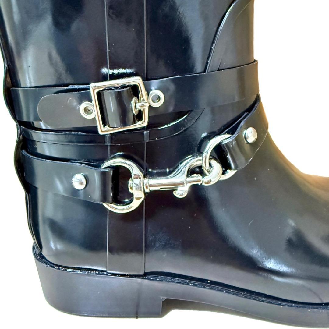 ooo【新品未使用】COACH コーチ レインブーツ 24cm 7ブラック