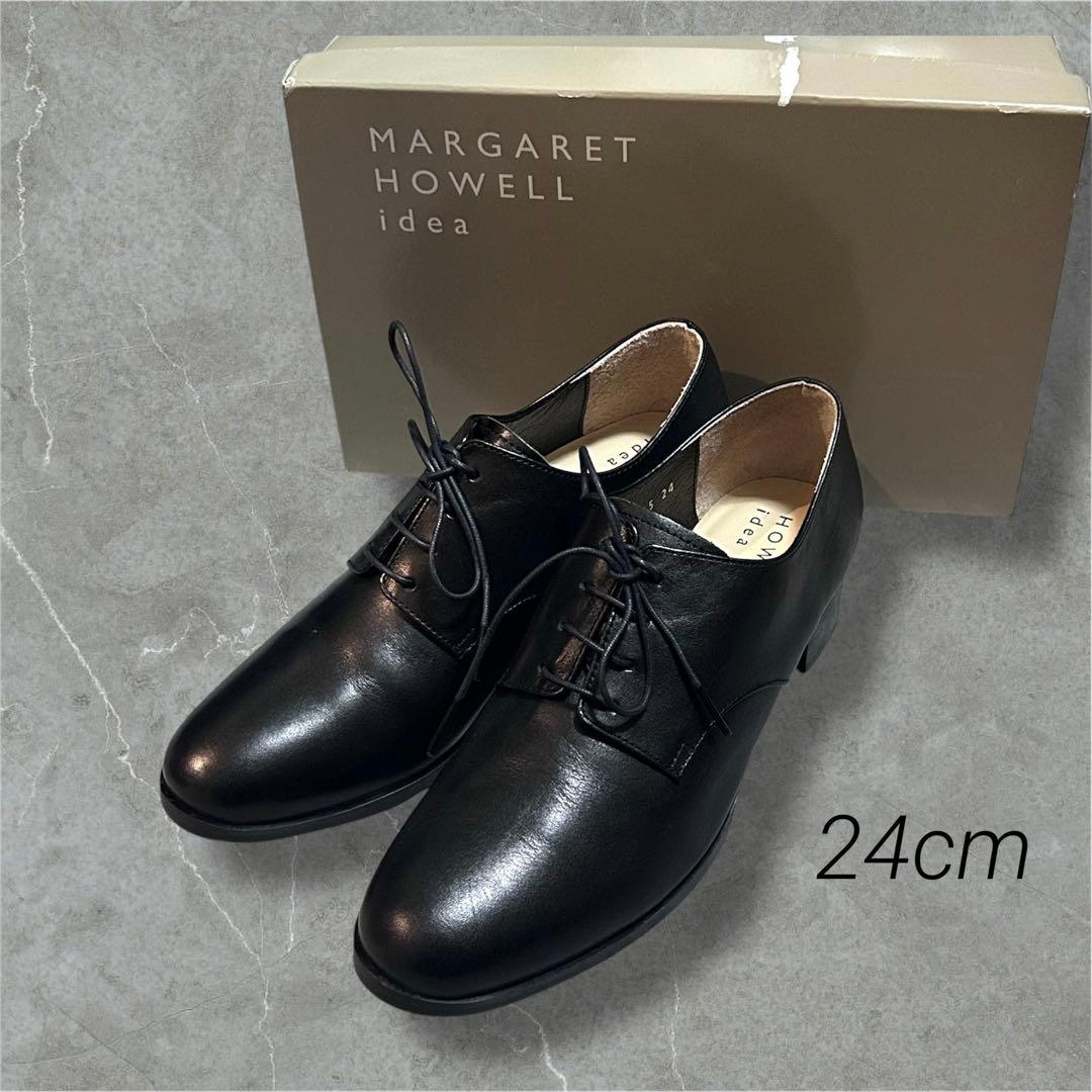 美品 マーガレットハウエルアイデア レースアップシューズ　24 ブラック