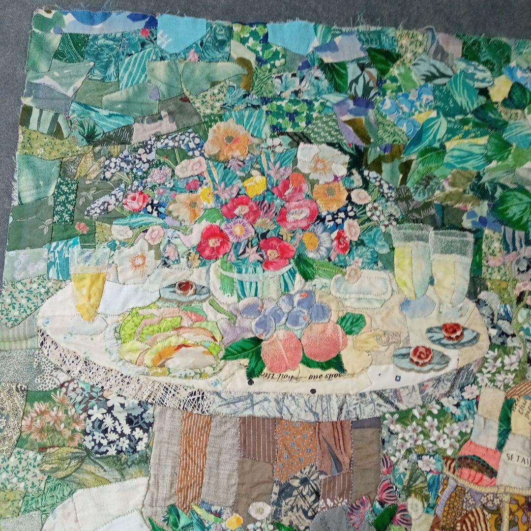 花と果物のパッチワークタペストリー