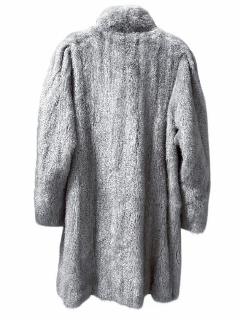 美品美色　ミンクコート　染め色　襟2way　毛皮　リアルファー　柔らか　ミドル丈