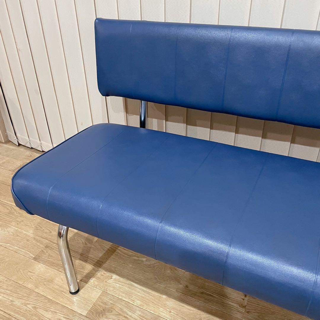 【レア】ビンテージ　ソファ ロビーチェア　3人掛け　ベンチ　レザー　昭和　レトロ