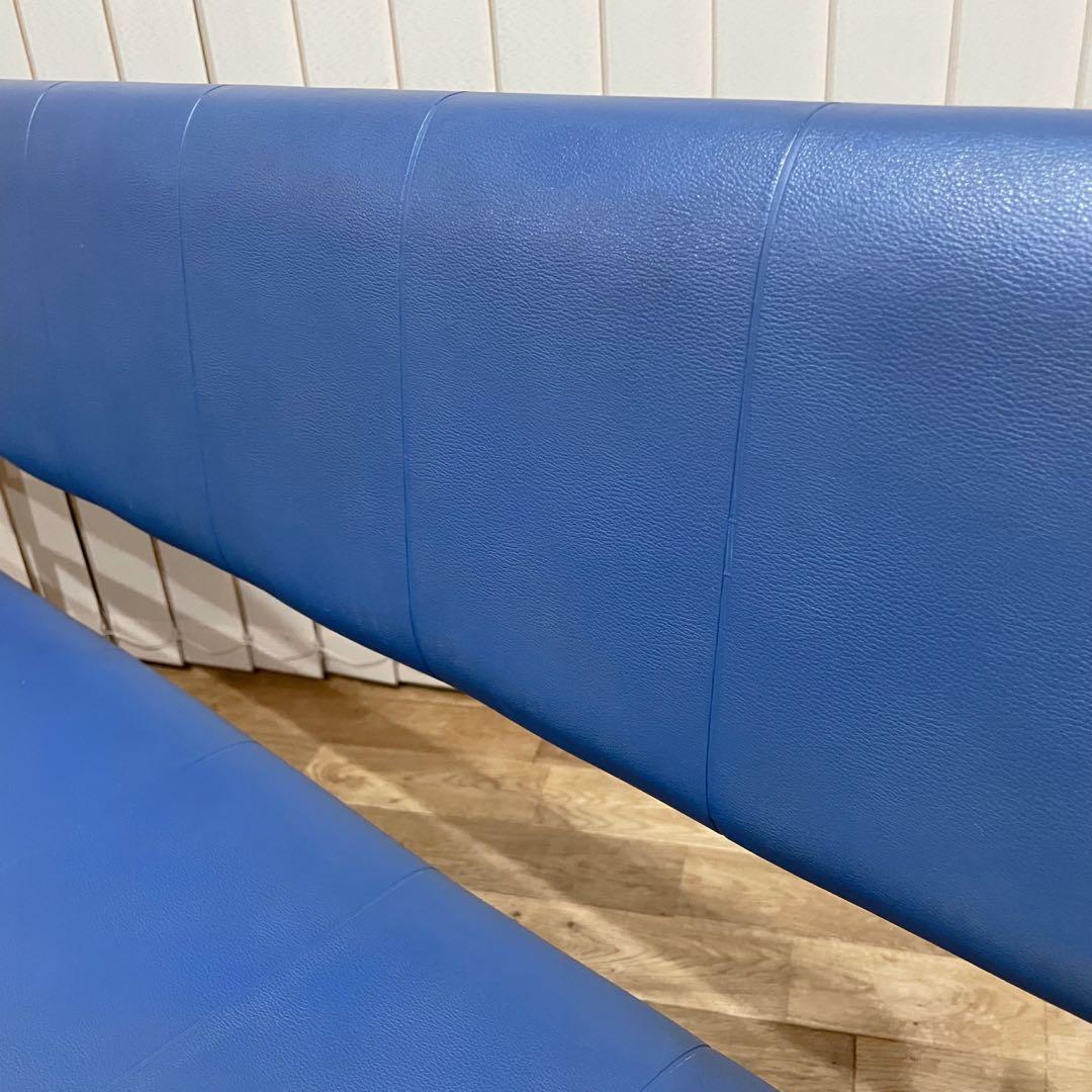 【レア】ビンテージ　ソファ ロビーチェア　3人掛け　ベンチ　レザー　昭和　レトロ