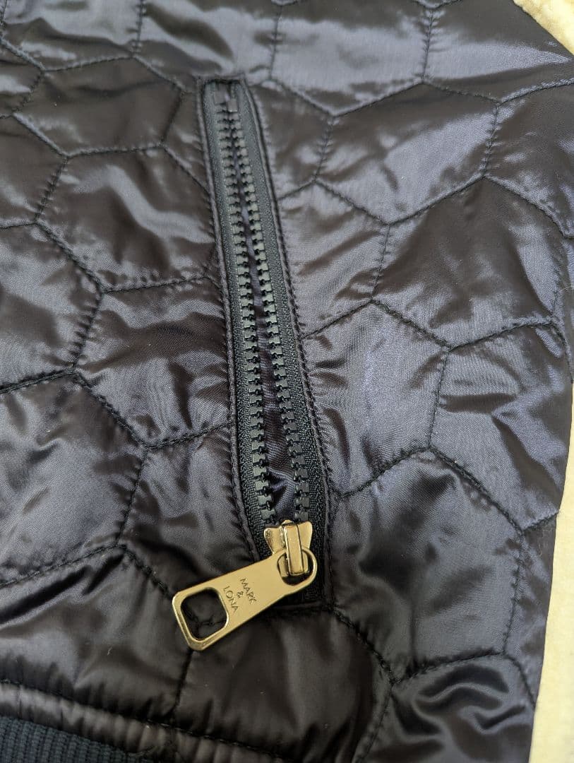 MARK & LONA フード付きジャケット ネイビー/クリーム