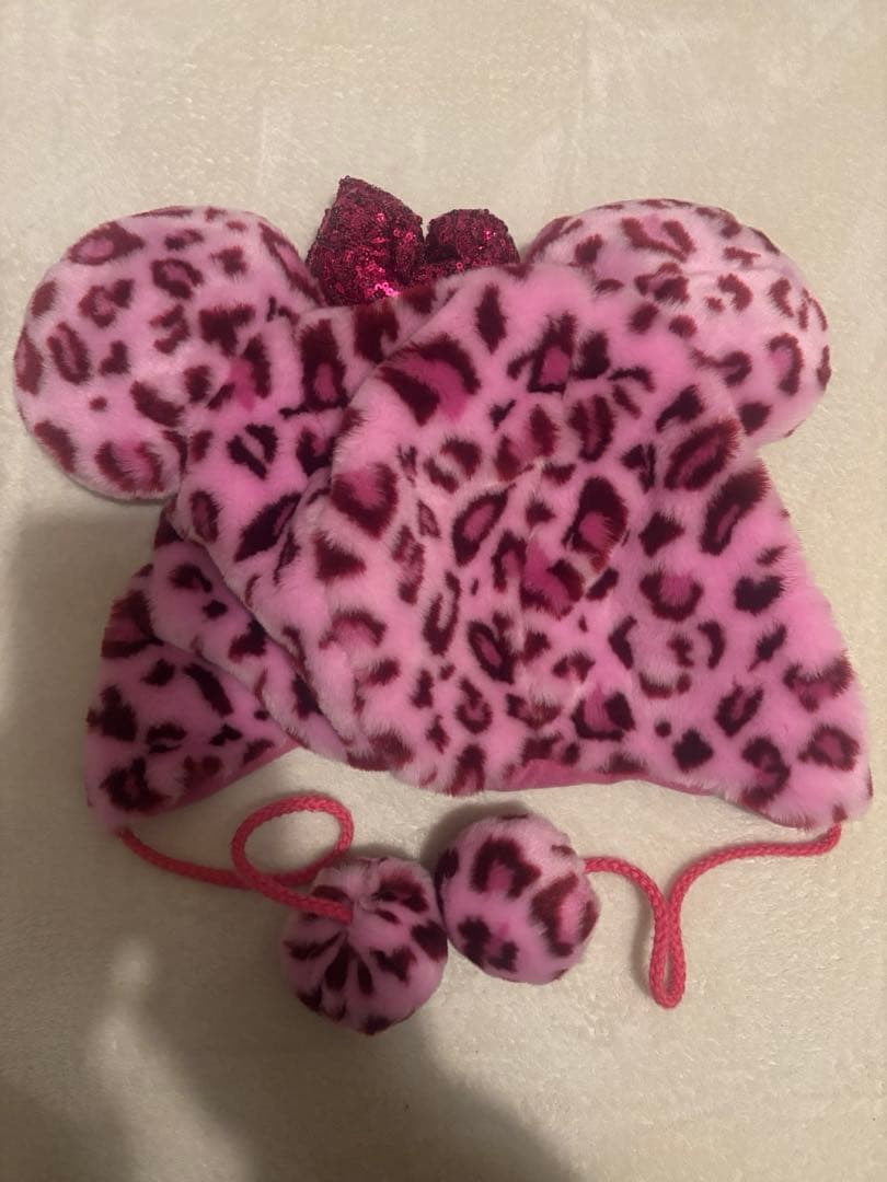 ミニー　ヒョウ柄ファンキャップ