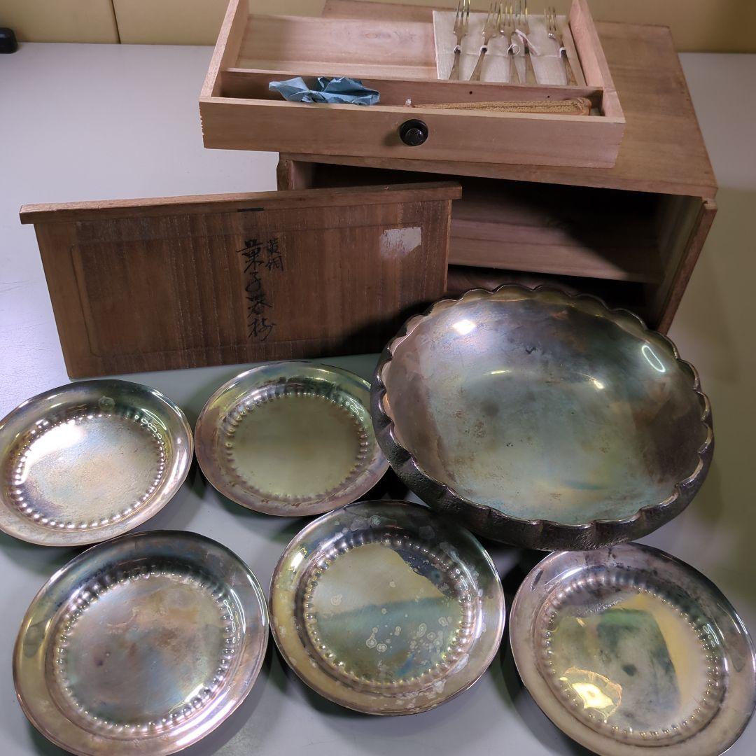 黄銅　菓子器鉢　金属皿　骨董品　時代物