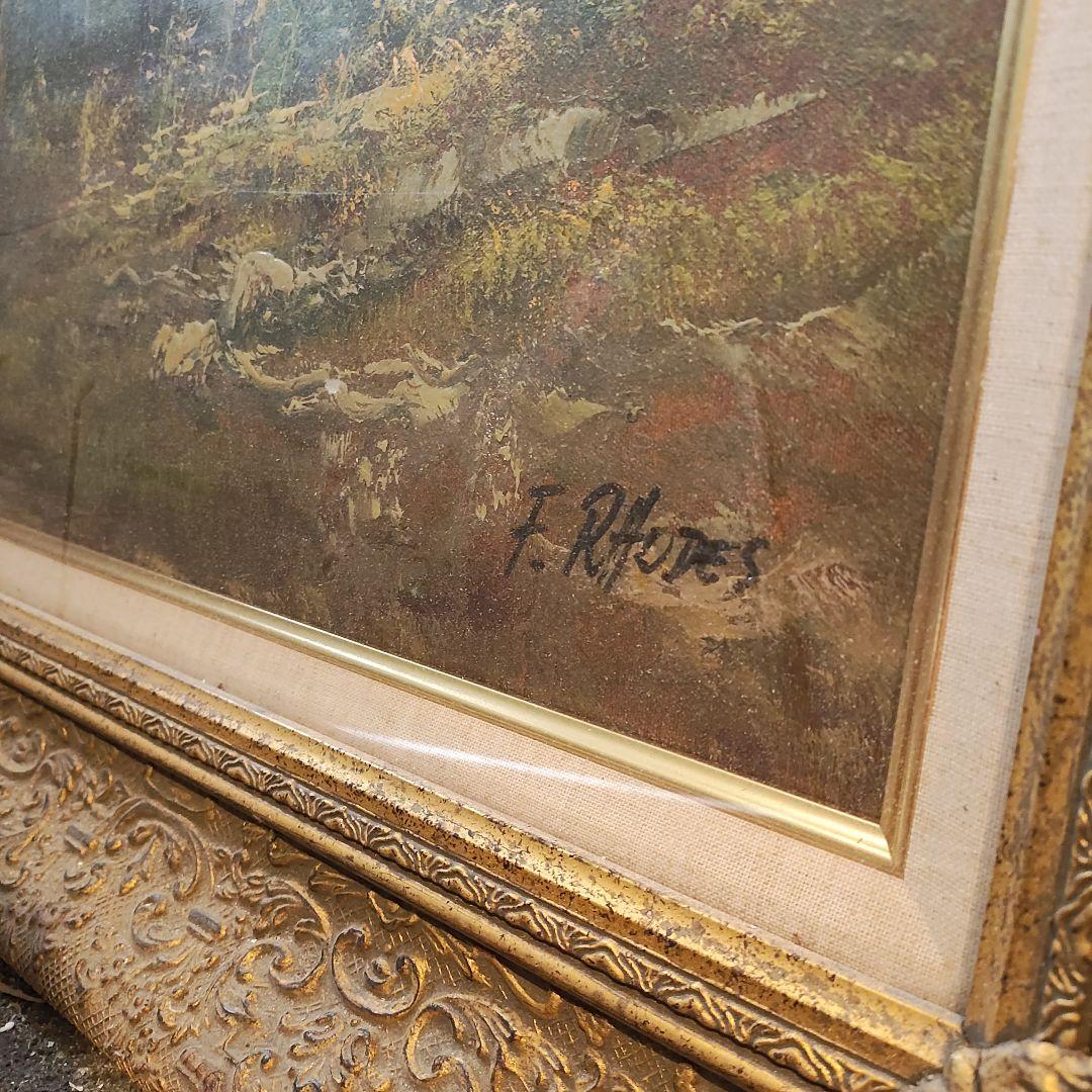 F.rhodes 風景画 油彩画 特大