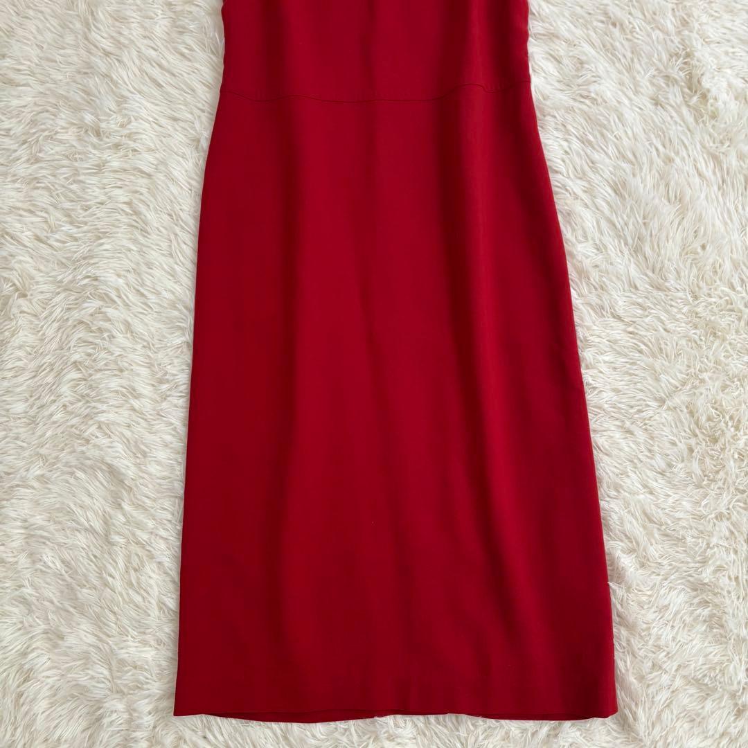 【kumako】マックスマーラ ロングワンピース ノースリーブ 赤 ウール