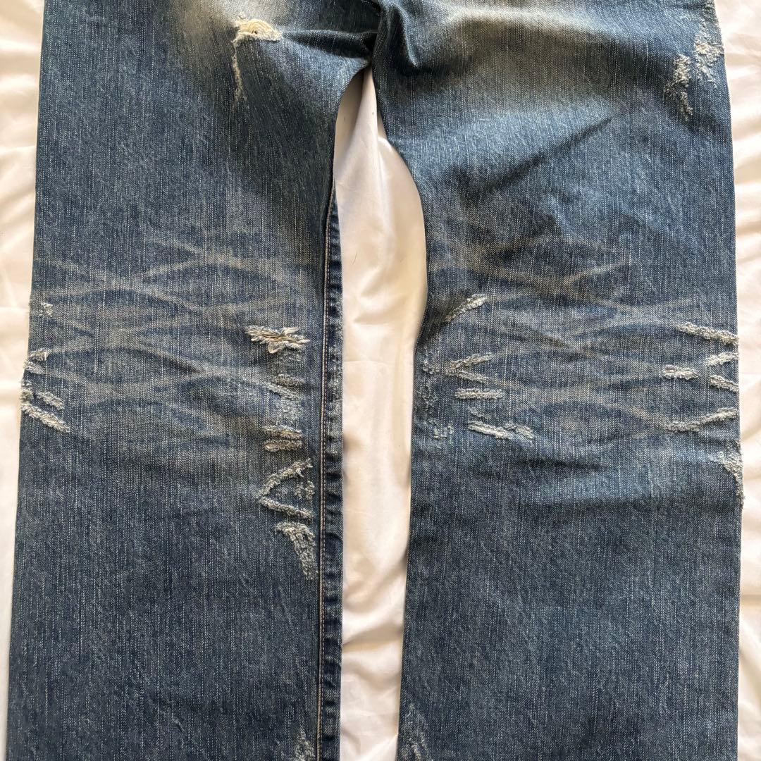 00's y2k ダメージデニム フェード ヒゲ グランジ archive