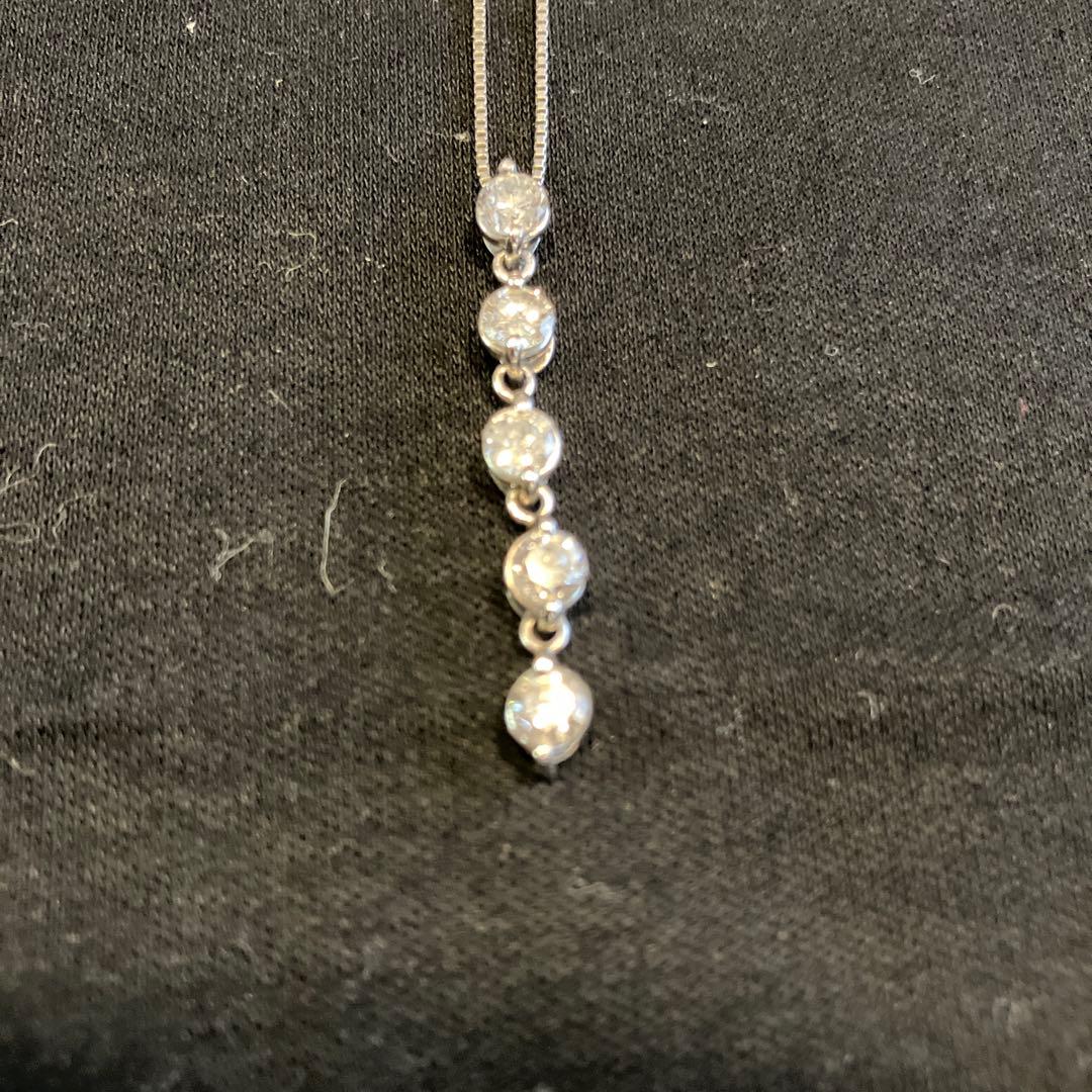 Pt850 ネックレス 2本セット天然サファイア ダイヤモンド 指輪リメイク