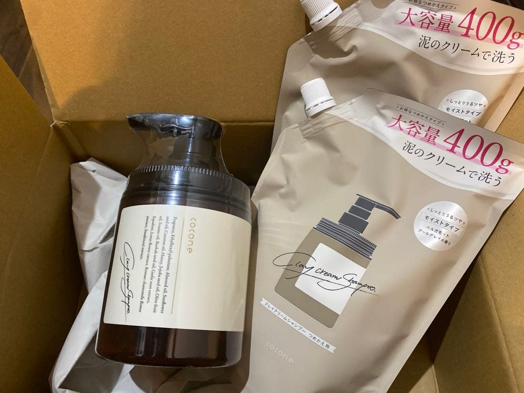 cocone クレイクリームシャンプー 380g & 詰め替え×2つセット