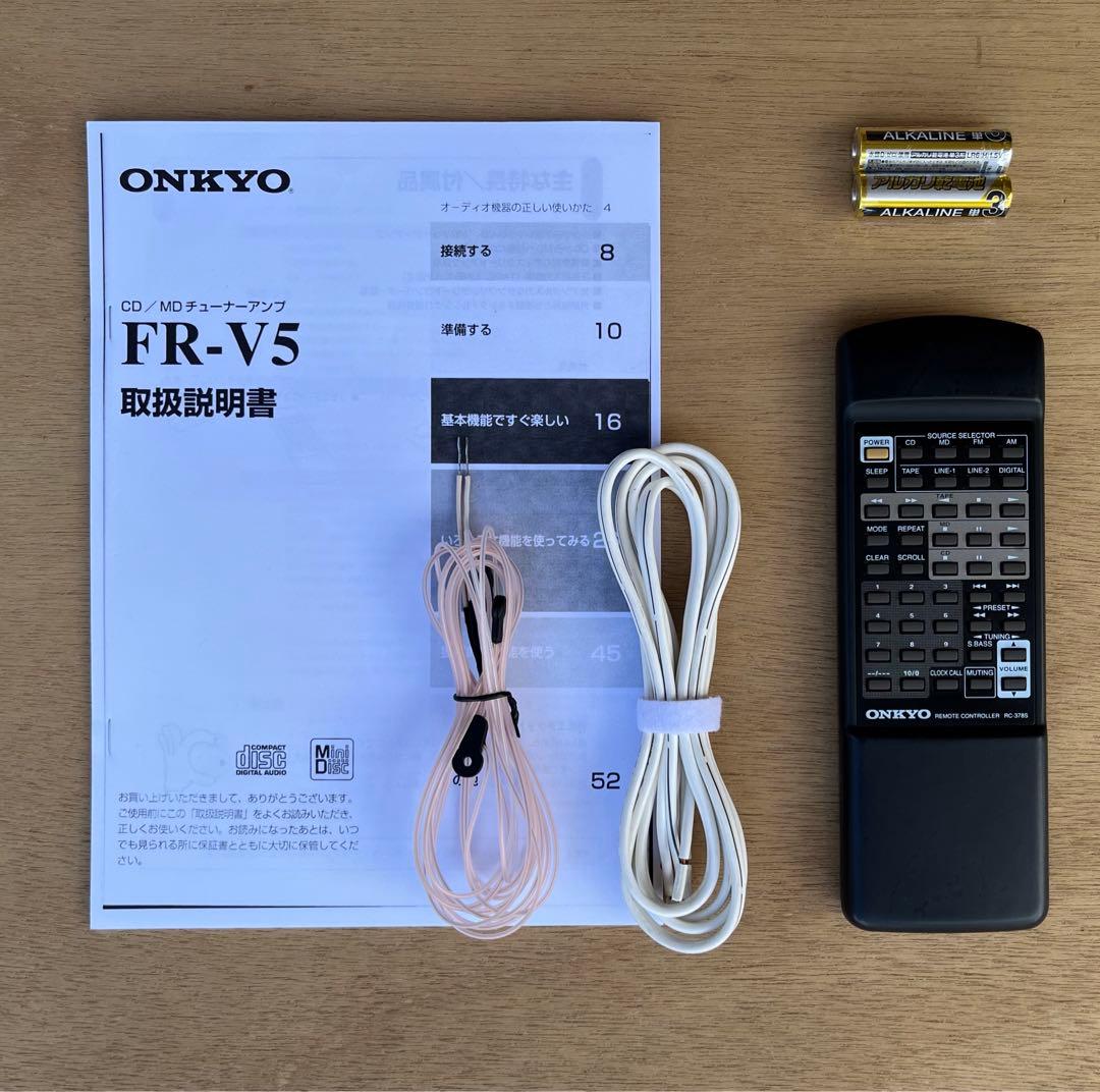 【動作品】ONKYO FR-V3 ミニコンポ 本体、リモコン、スピーカー
