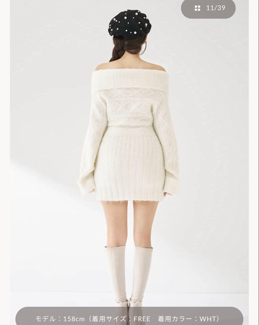 1/2まで値下げ中☆Darich ヘアリーオフショルニットミニワンピース