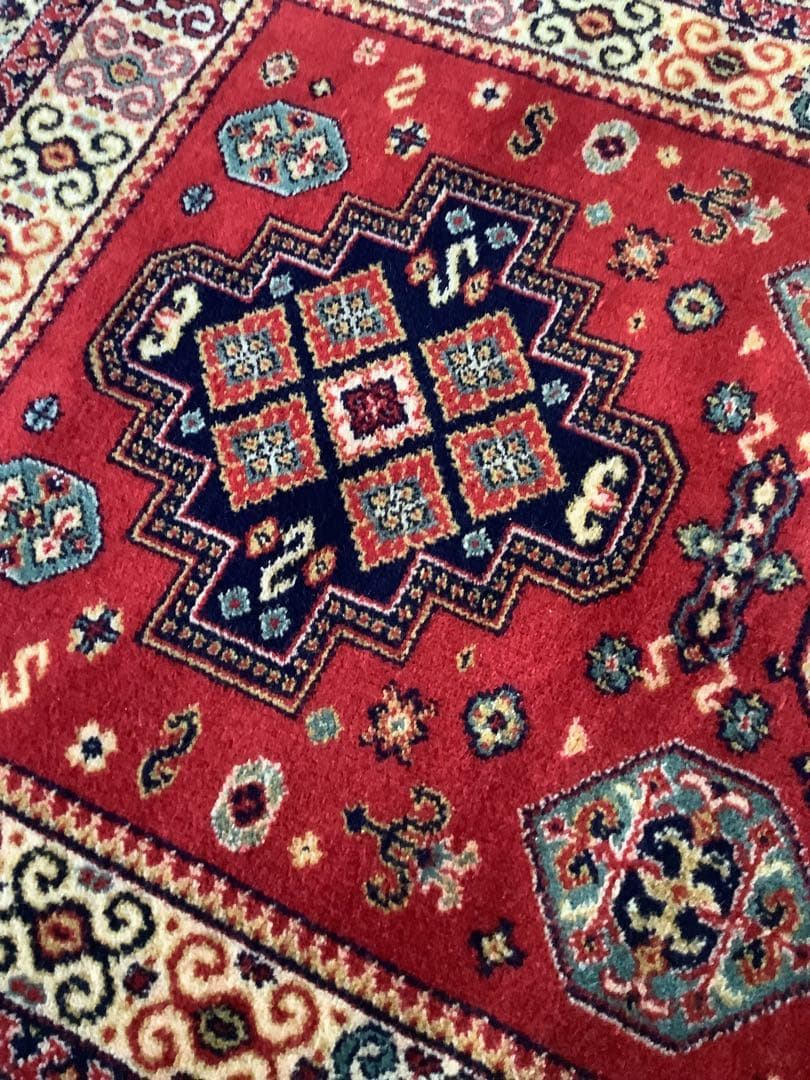 ヴィンテージラグ　トライバルデザイン ウールラグ 約 140×71cm