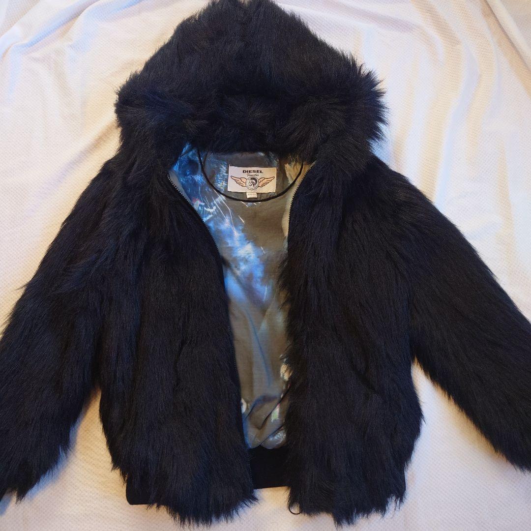 DIESEL ディーゼル　フェイクファー コート ジャケット ブラック XS