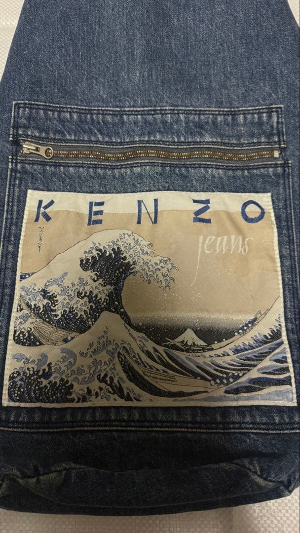 KENZO JEANS 葛飾北斎浮世絵デザイン　デニムワンショルダーバック