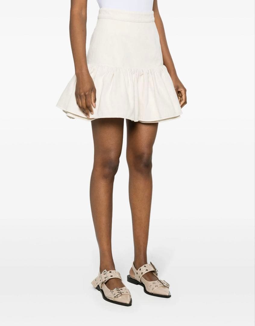 patou ラッフル デニムミニスカート