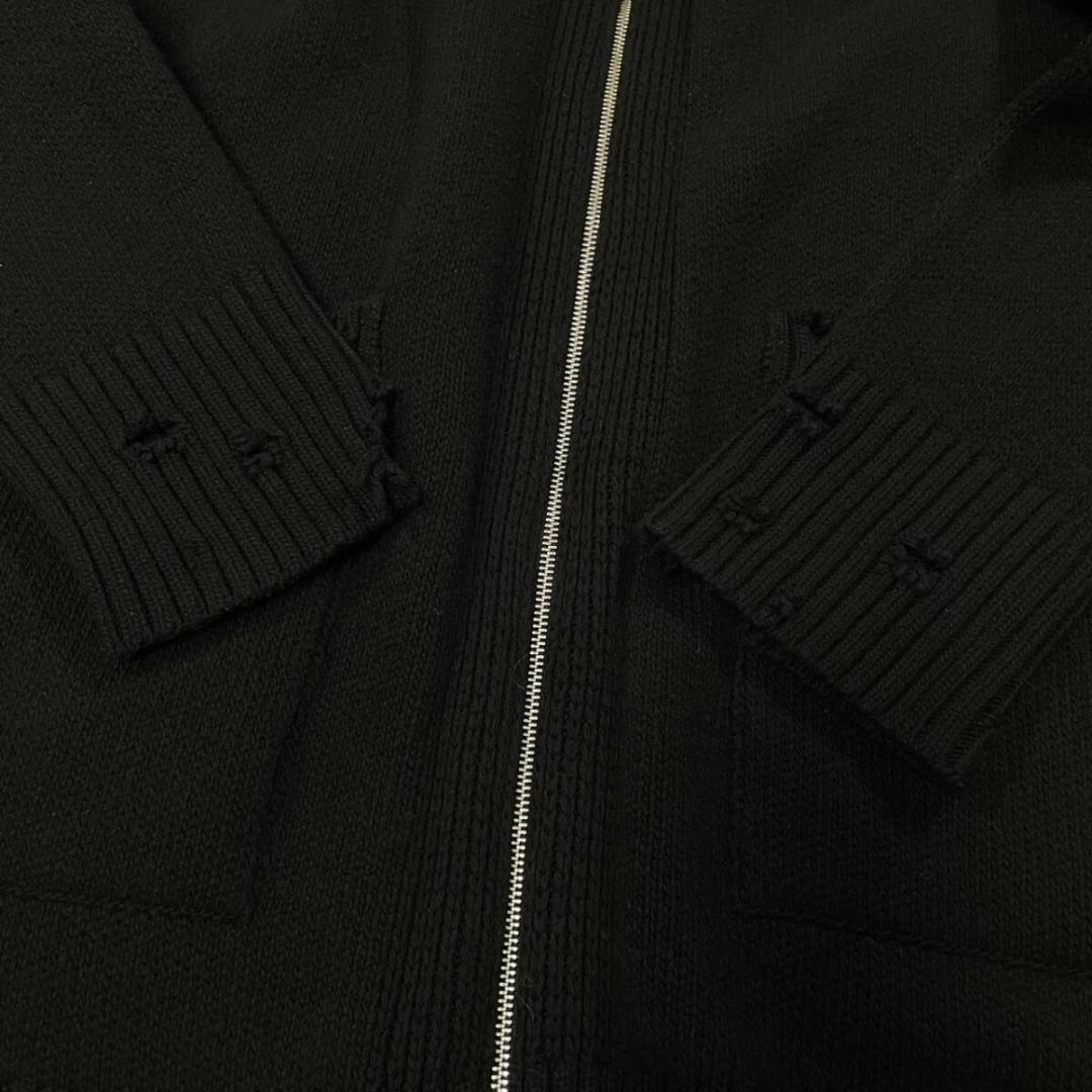 極美品✨DIESEL ニット コート ジャケット クラッシュ加工 ブラック