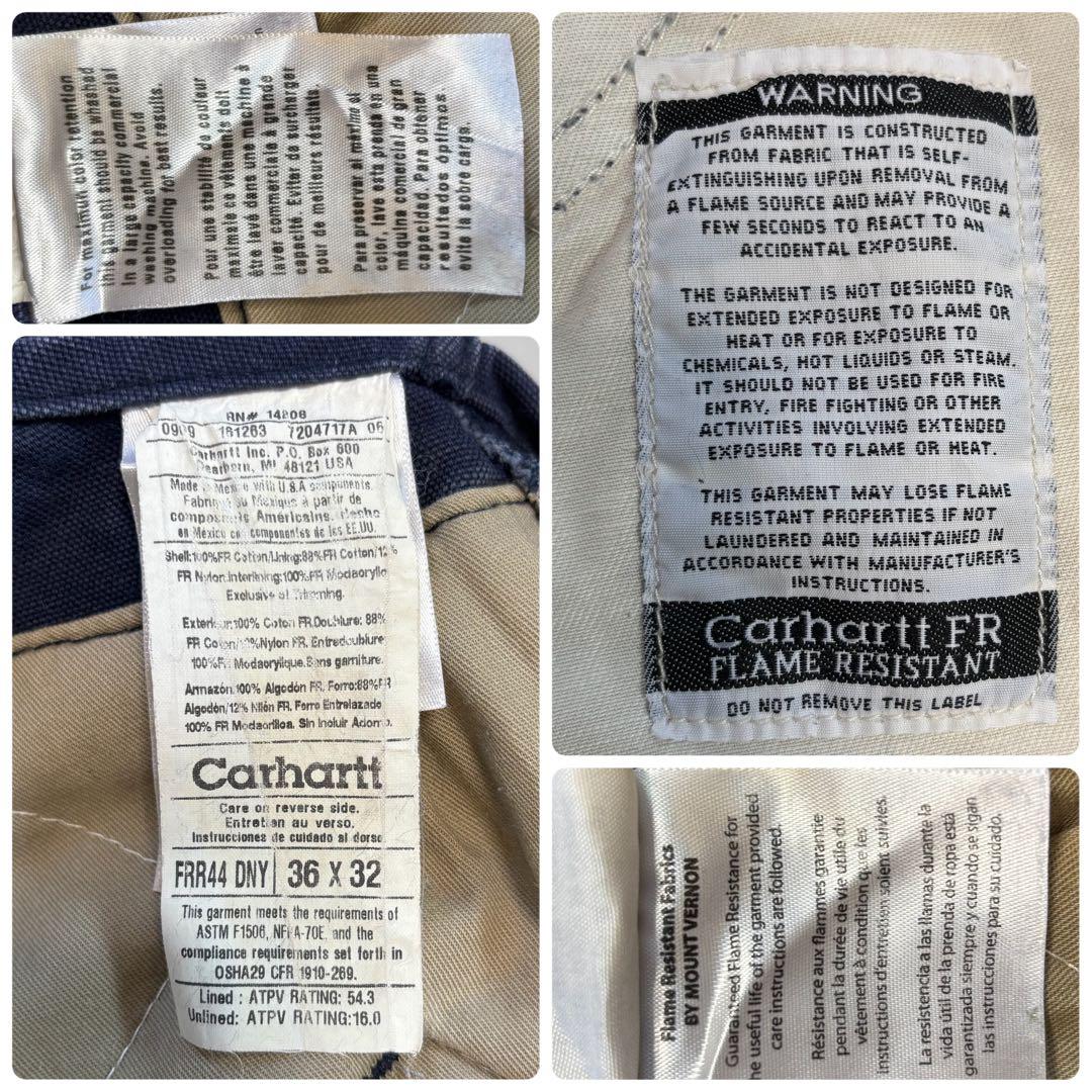 希少！ Carhartt キルティング オーバーオール 紺 【防寒・難燃仕様】