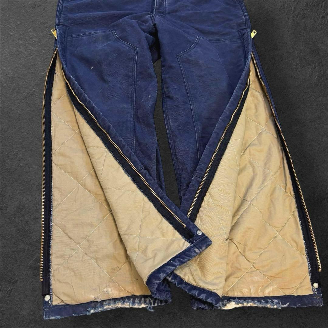 希少！ Carhartt キルティング オーバーオール 紺 【防寒・難燃仕様】