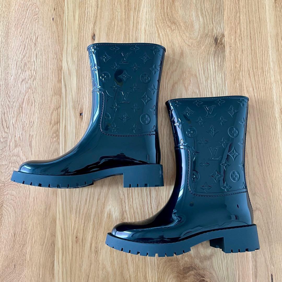 【超美品】ルイヴィトン ドロップス レインブーツ レディース 36