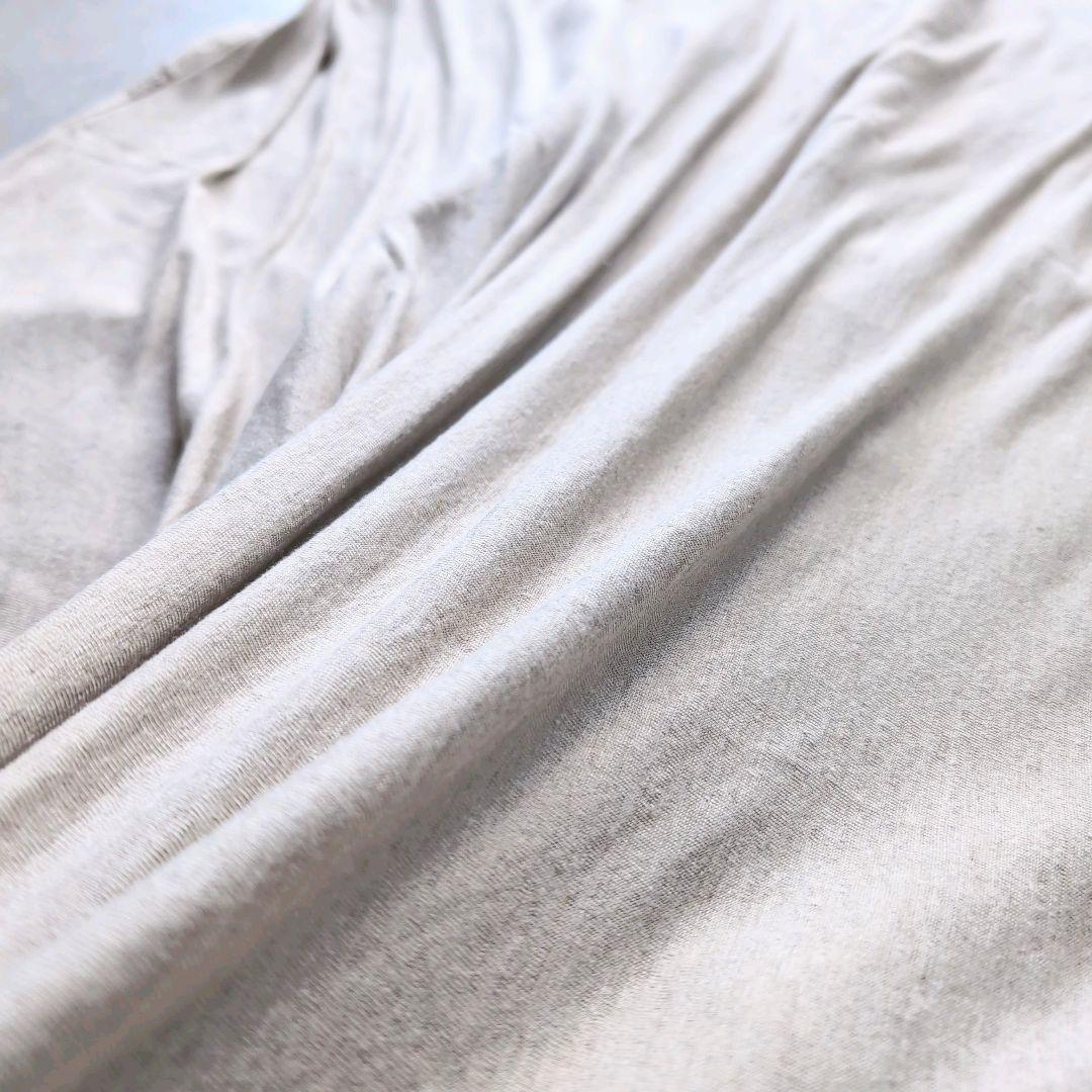 美品✨ 45R リネン天竺ワンピース カットワーク 膝丈 キナリサイズ0