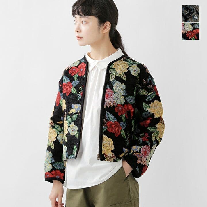 【極美品】ルメランジュ ゴブラン ノーカラー ブルゾン