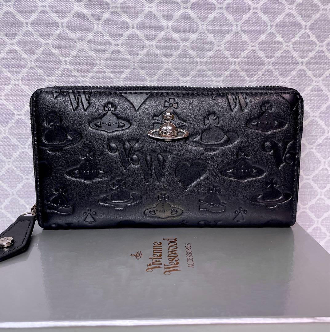 【内側に素敵な柄✩】Vivienne Westwood 長財布 マット ブラック