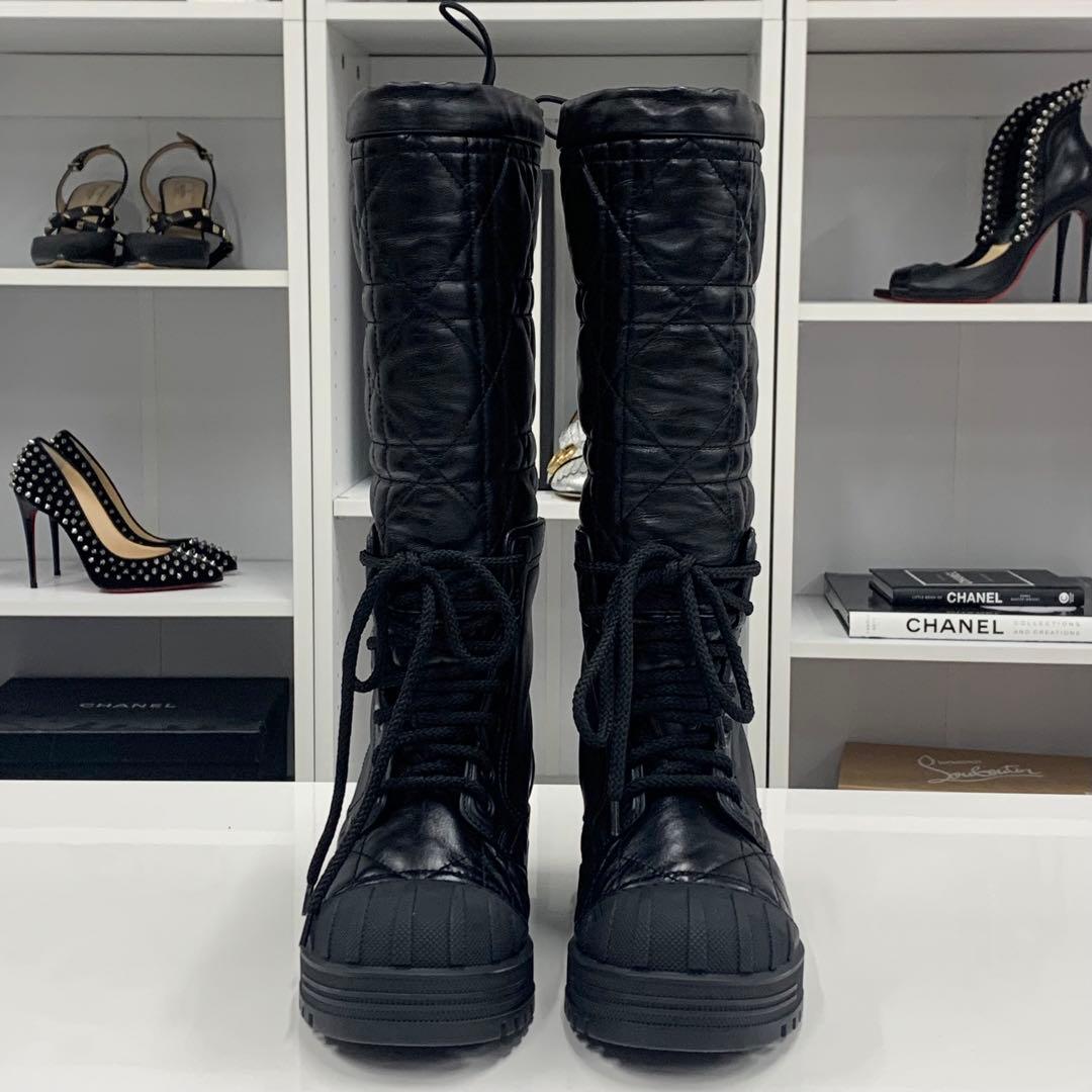 クリスチャンディオール DIORIRON キルティング レースアップ ブーツ