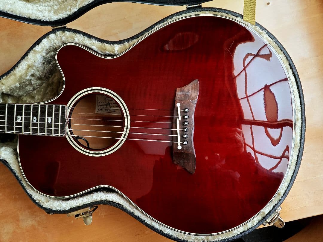 ナルト【美品】タカミネ NPT115　杢目ワインレッド