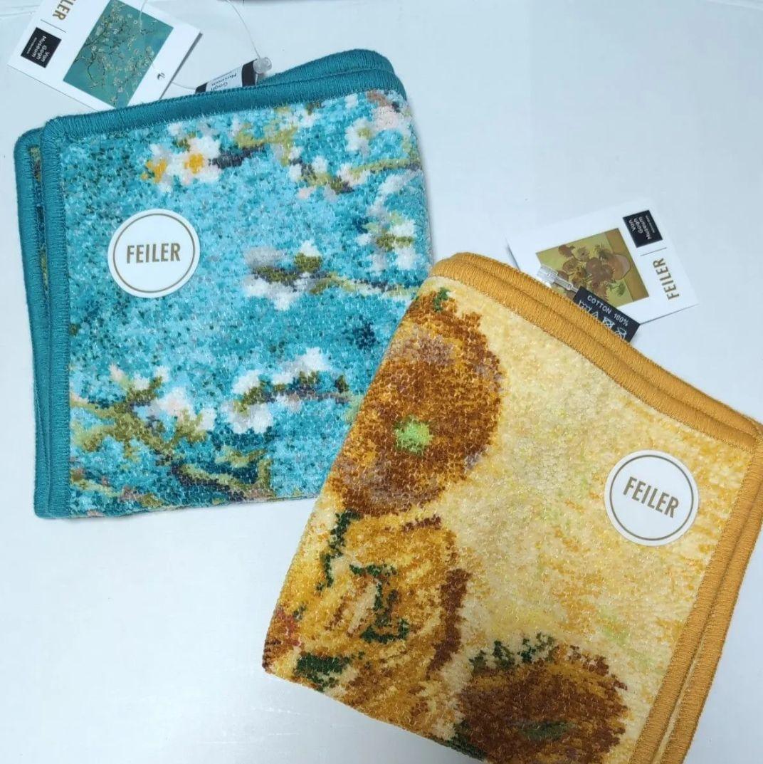 新品　フェイラー ハンカチ ゴッホ サンフラワーズ、 アーモンドブロッサム 2枚