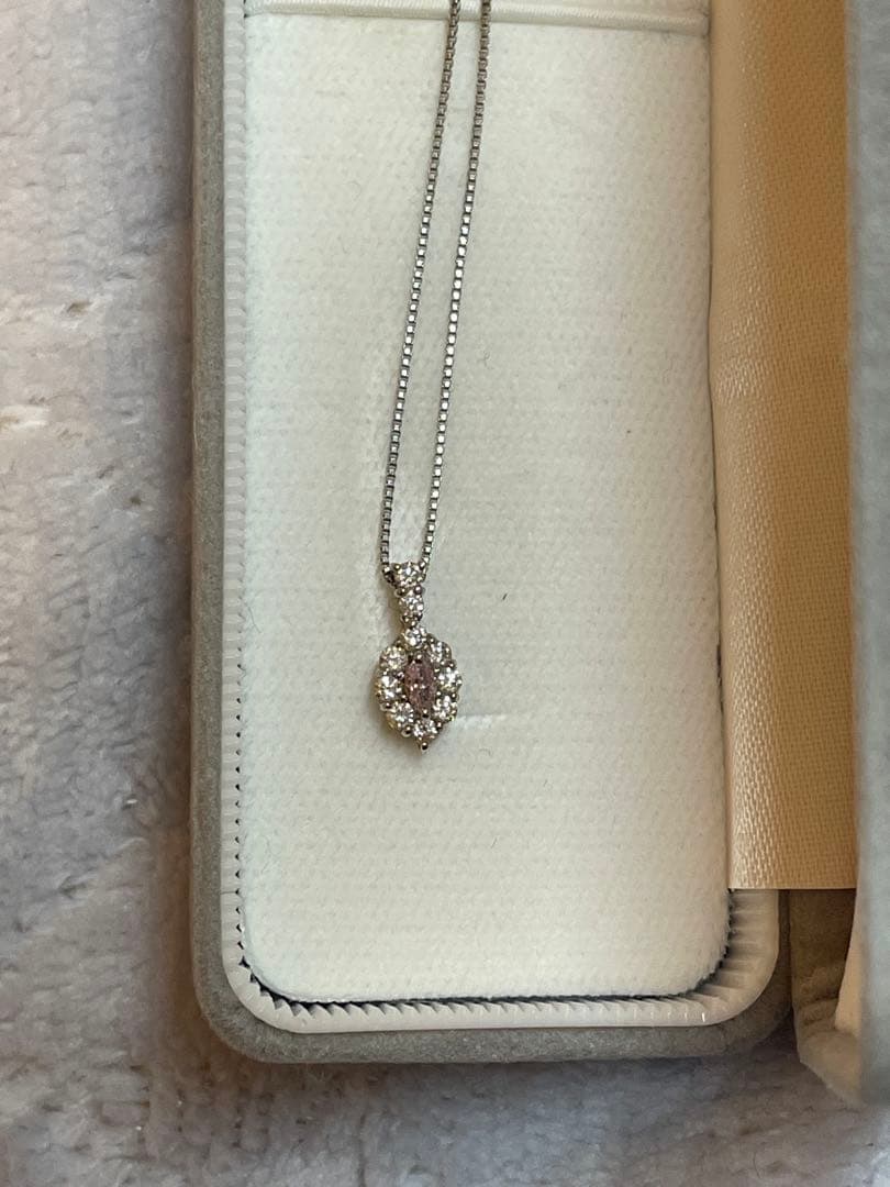 AGT鑑定書付 天然 Fancy Purple Pink ダイヤ ネックレスPt