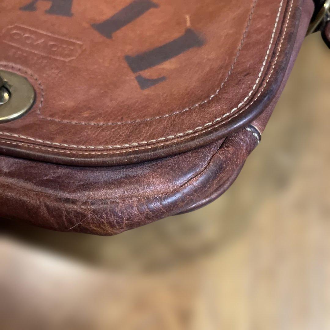 珍品　OLDコーチ　US MAIL ショルダーバッグ　ターンロック　ブラウン