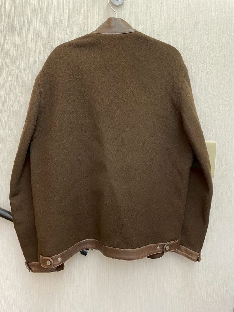 【油淋鶏】エルメス ジャケット カシミヤ100％ レザー メンズサイズ50
